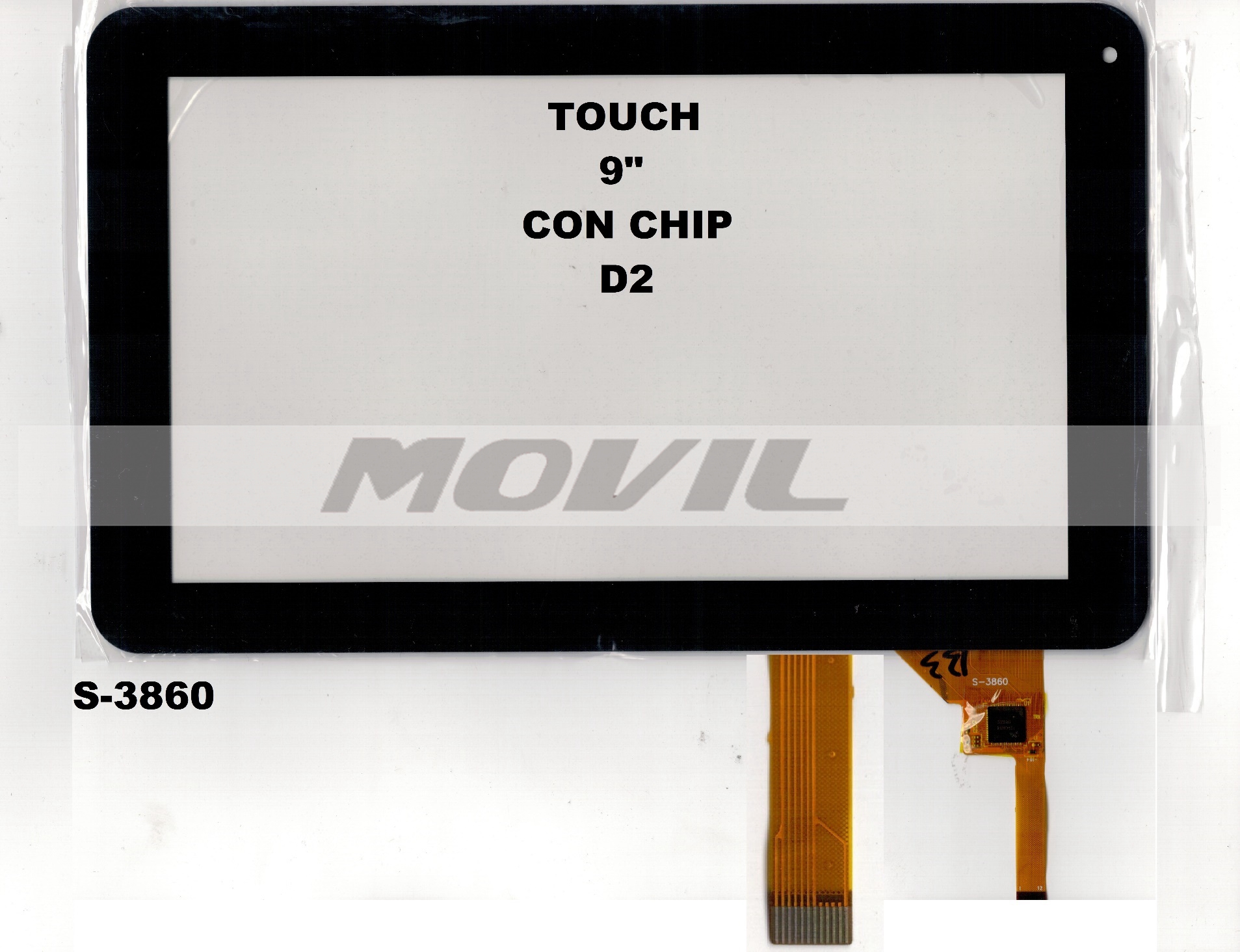 Touch tactil para tablet flex 9 inch CON CHIP D2 S-3860